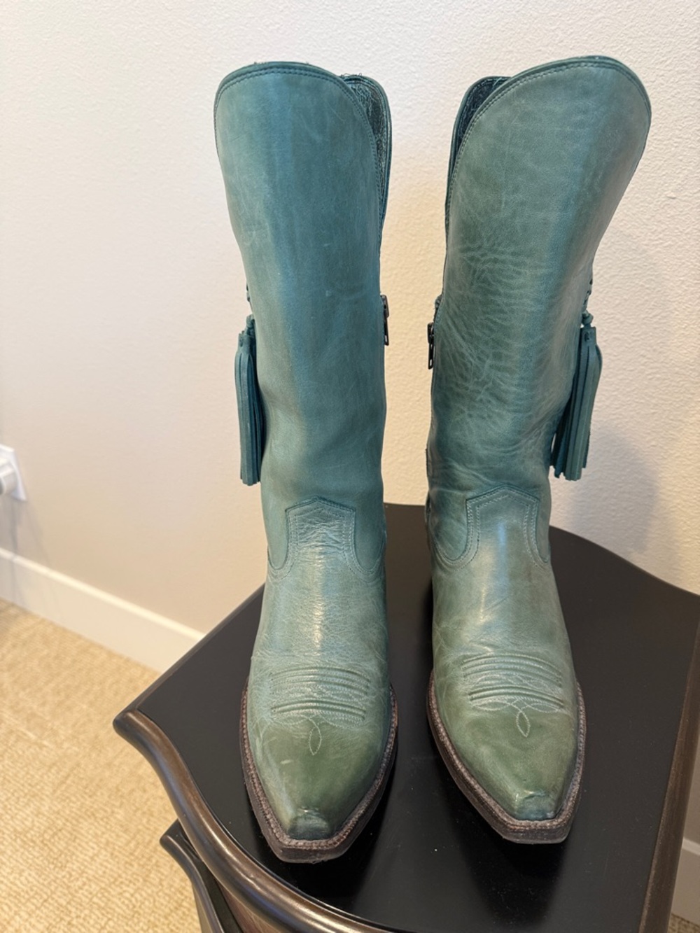 Ariat Teal Green Leather Heeled Boots
